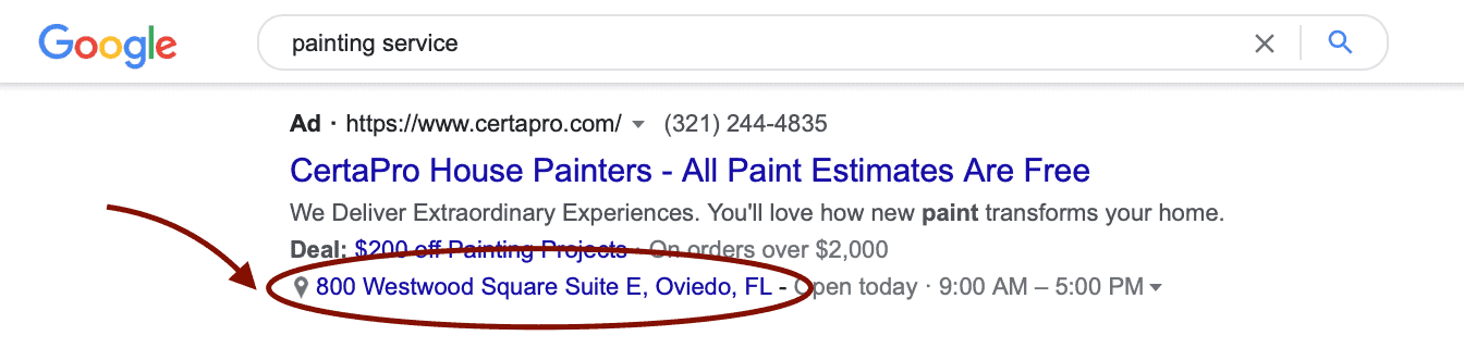 google ad location extensions