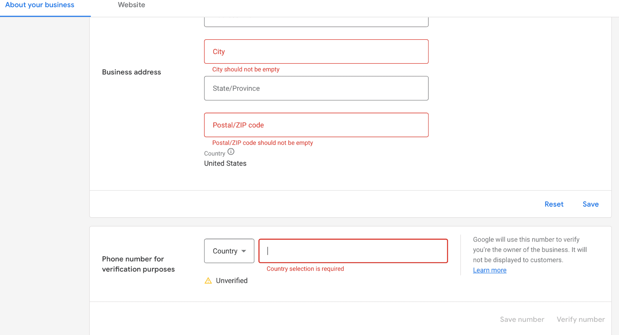 Setting Up Address form on Google Merchant Center 