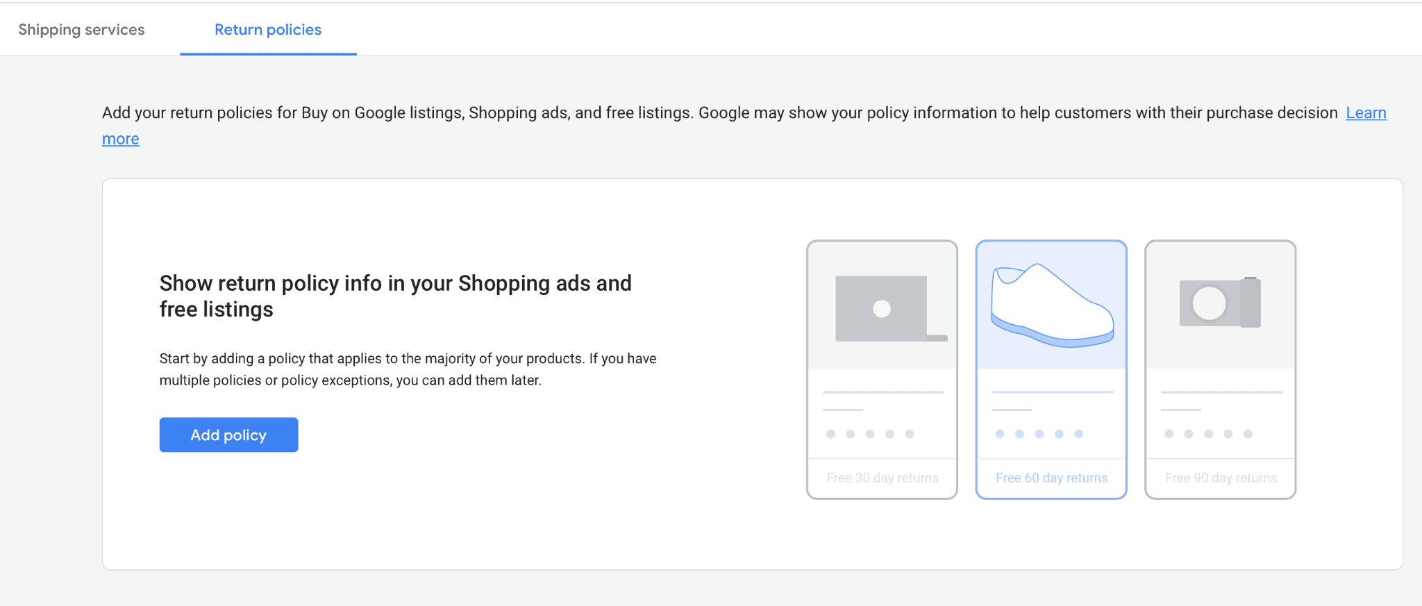 Setting Up Return Policy on Google Web Page on Google Merchant Center