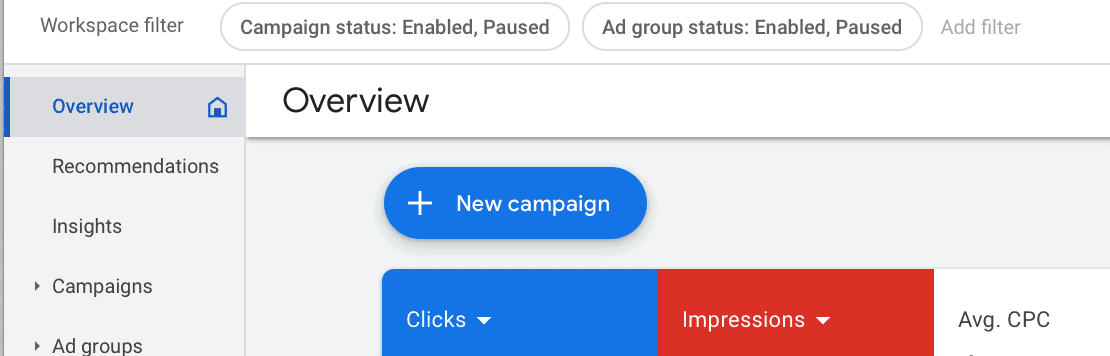 google ads new campaign