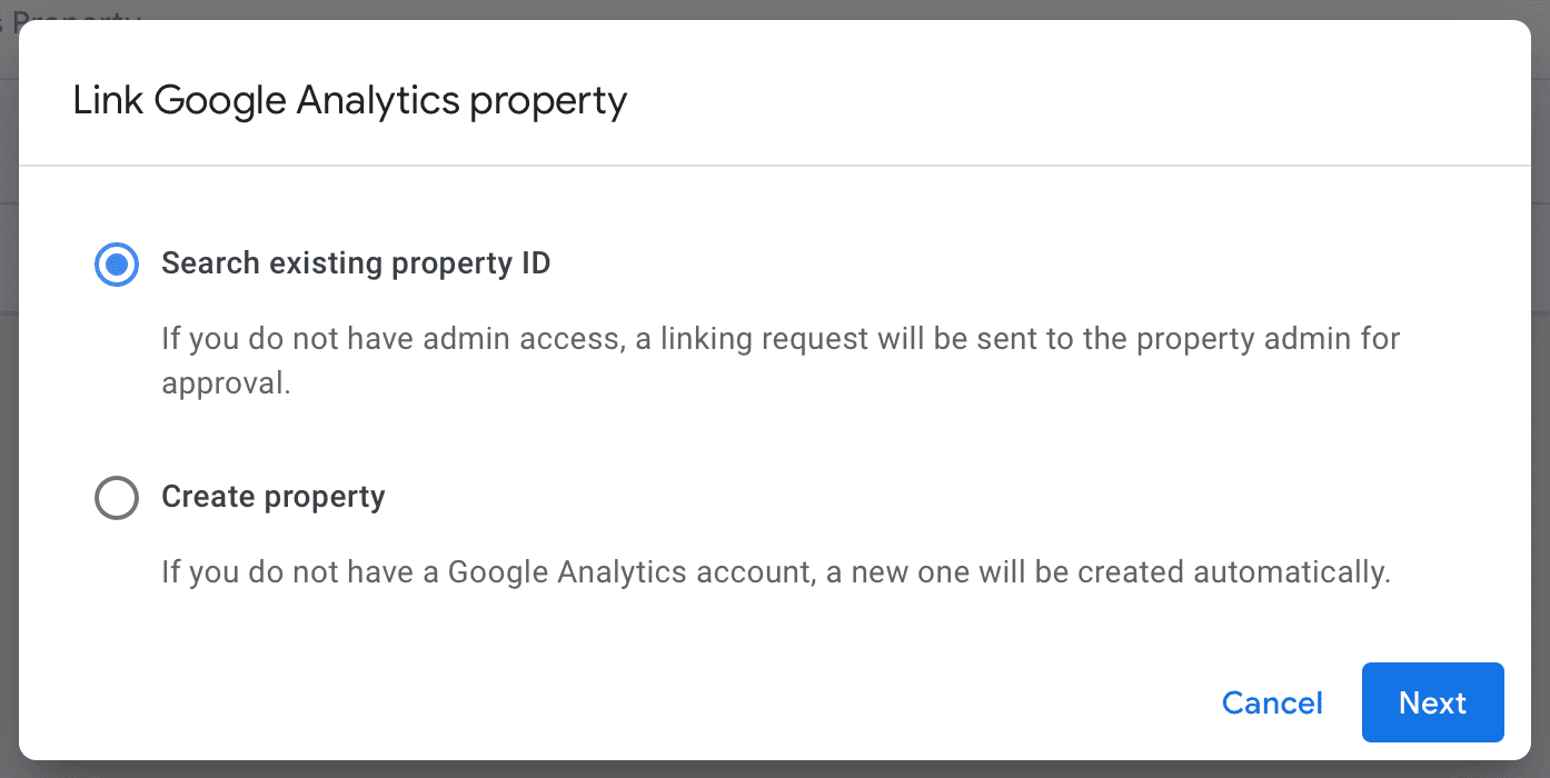 link google analytics property in merchant center