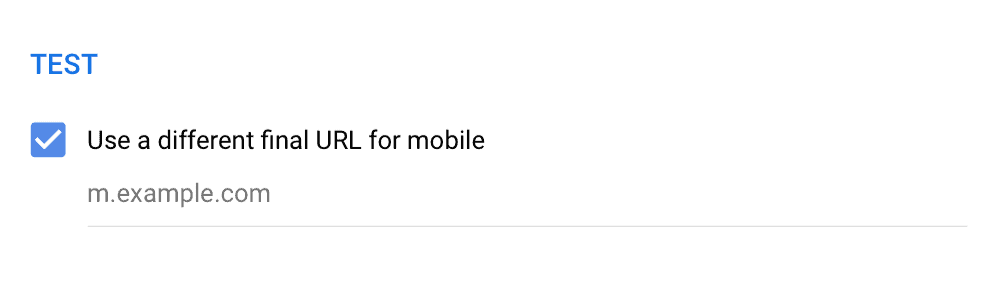 Testing URL for Mobile Set Up on Google Ads