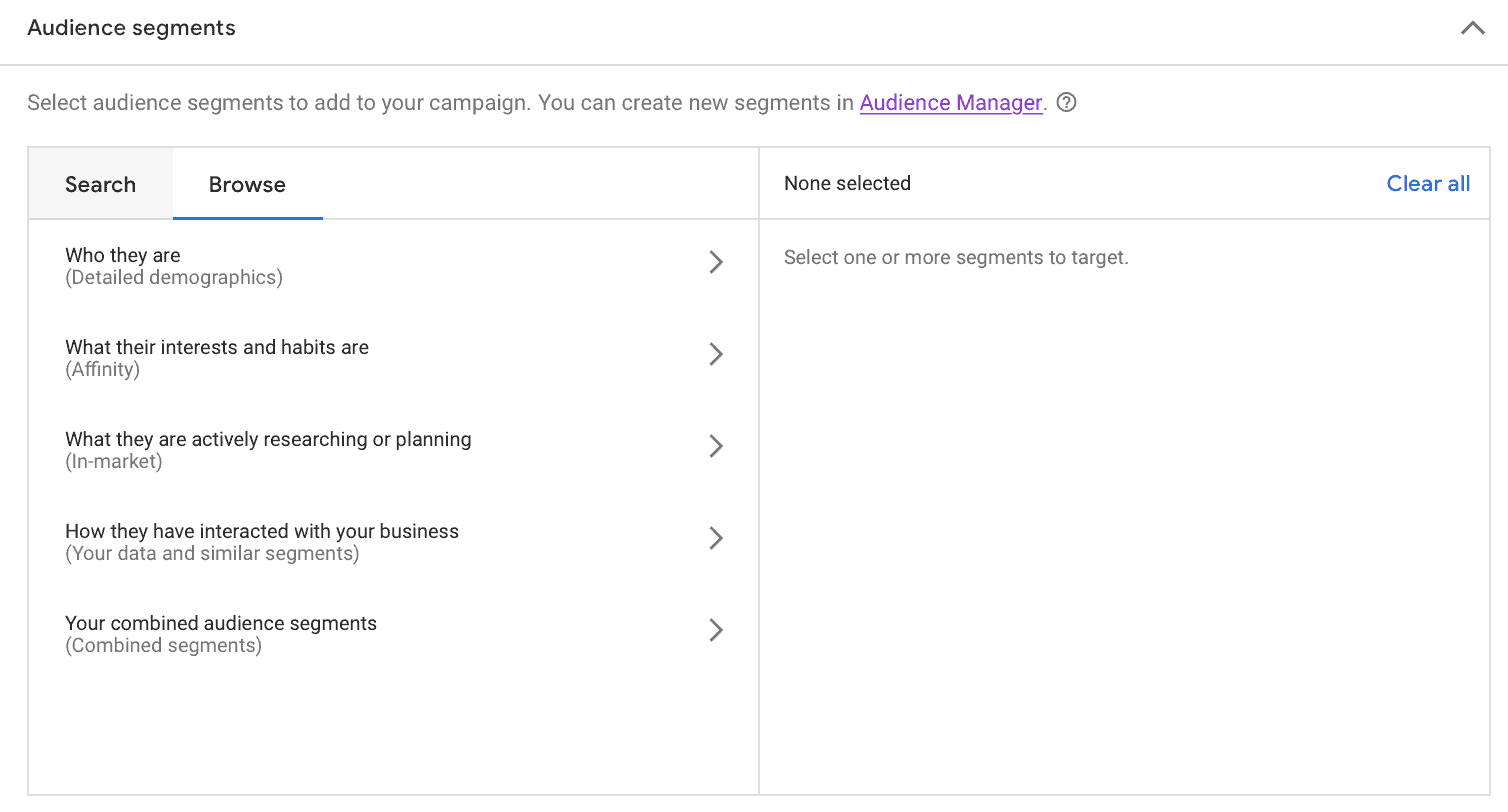 audience segment search