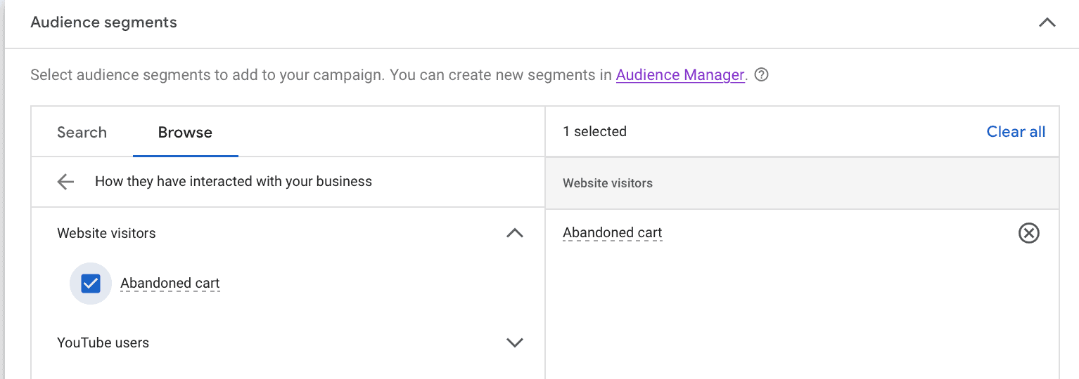 audience segments browse