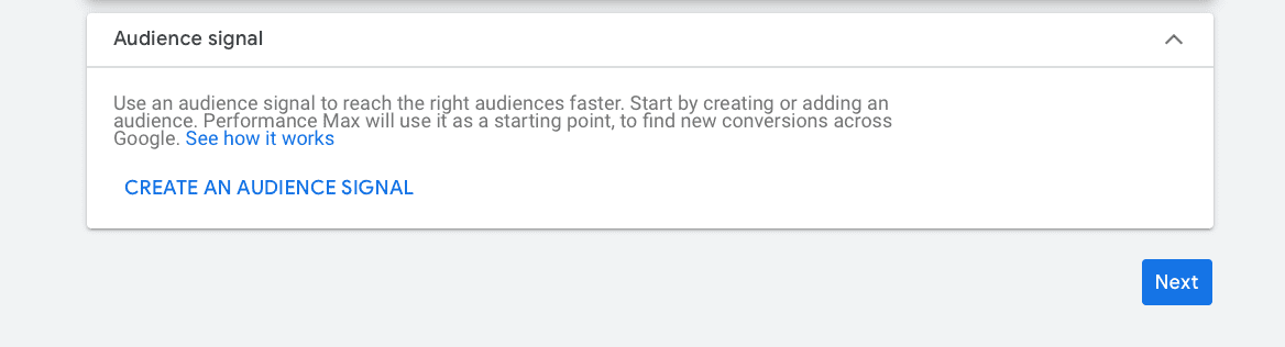 create an audience signal in performance max campaign