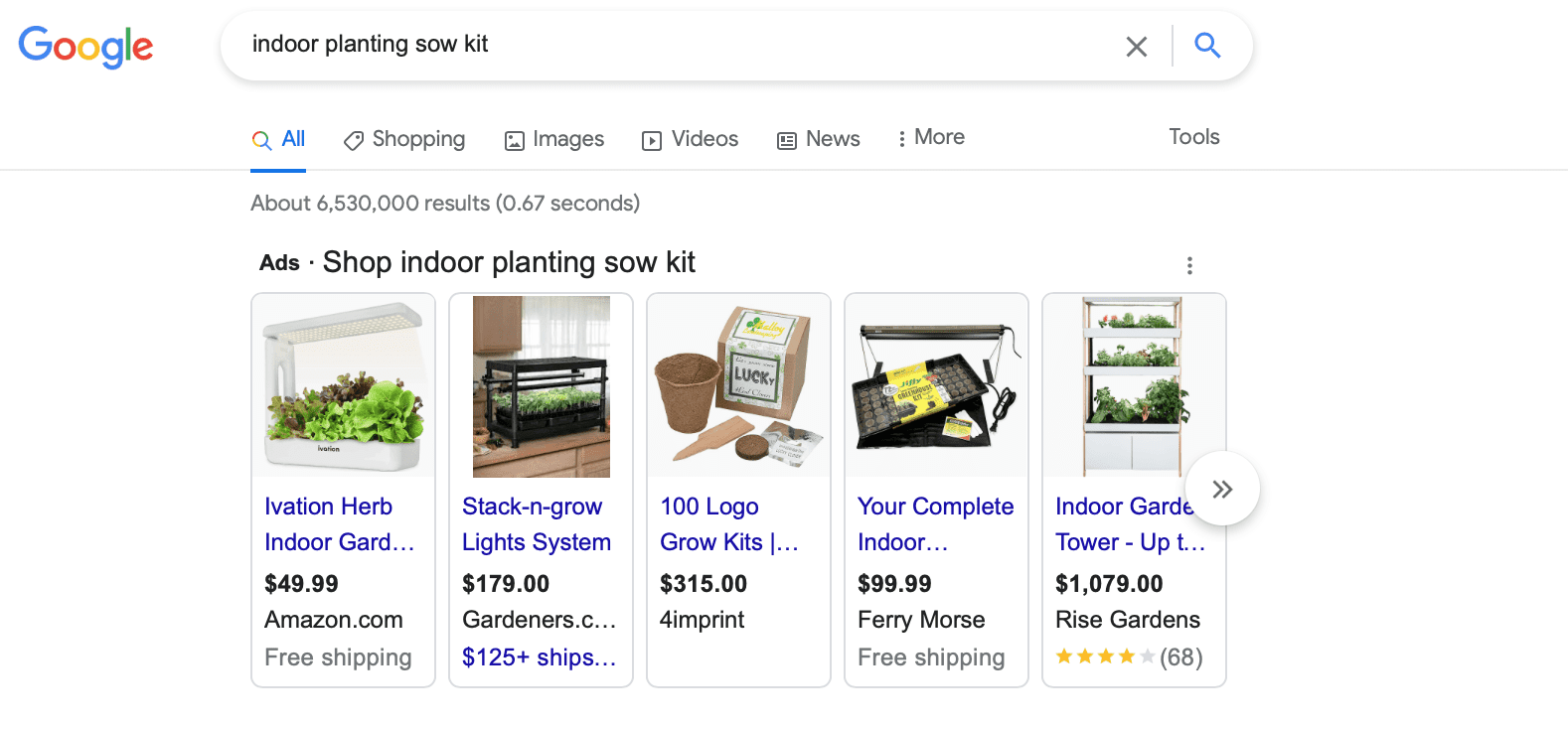 indoor planting sow kit google ads
