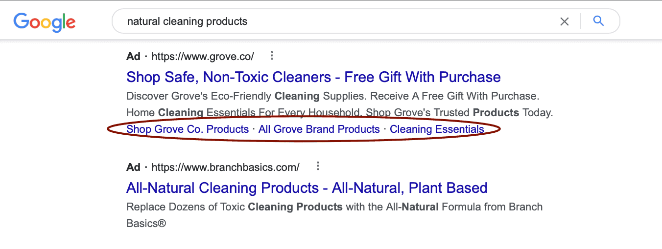 ad extension example for google search ads