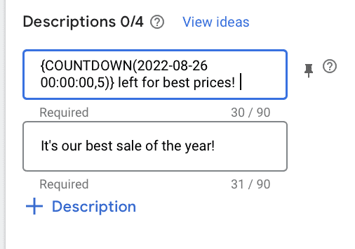 Setting Up Countdown on Google Ads