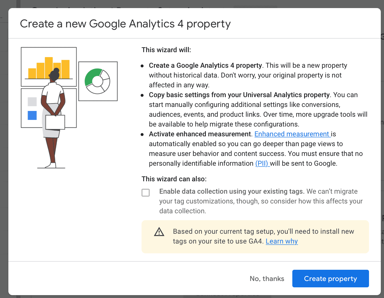 create a new google analytics 4 property
