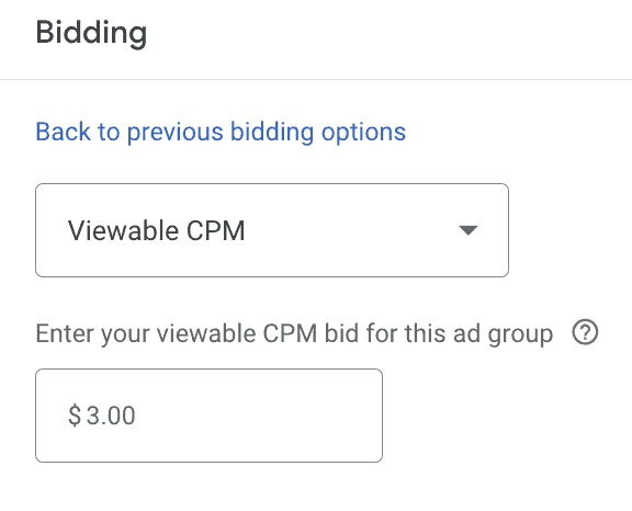 Google Ads bid strategy viewable CPM